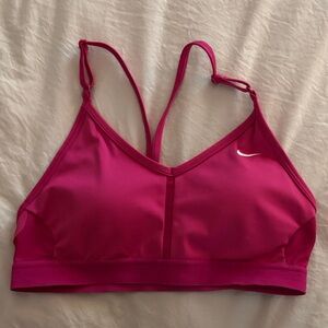 Hot pink Nike sports bra